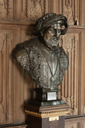 Bronze bust of Henry VIII, The Oak Gallery, The Vyne, Hampshire