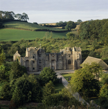 The exterior of Compton Castle; a manor house built in phases between the XIVth and XVIth centuries by the Gilbert family - National Trust Images