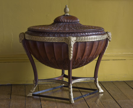 Mahogany wine-cooler, eighteenth century, with ormolu mounts in the Dining Room at Mount Stewart House, Co Down, Northern Ireland