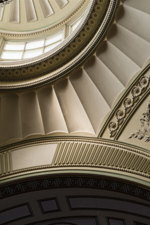 Detail of the dome arches in the Yellow Drawing Room at Wimpole Hall, Cambridgeshire.